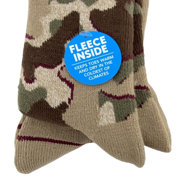 Columbia Mens 2 Pair Pack Camouflage Fleece Lined Crew Socks Shoe Size 6-12 NWT - Picture 4 of 11